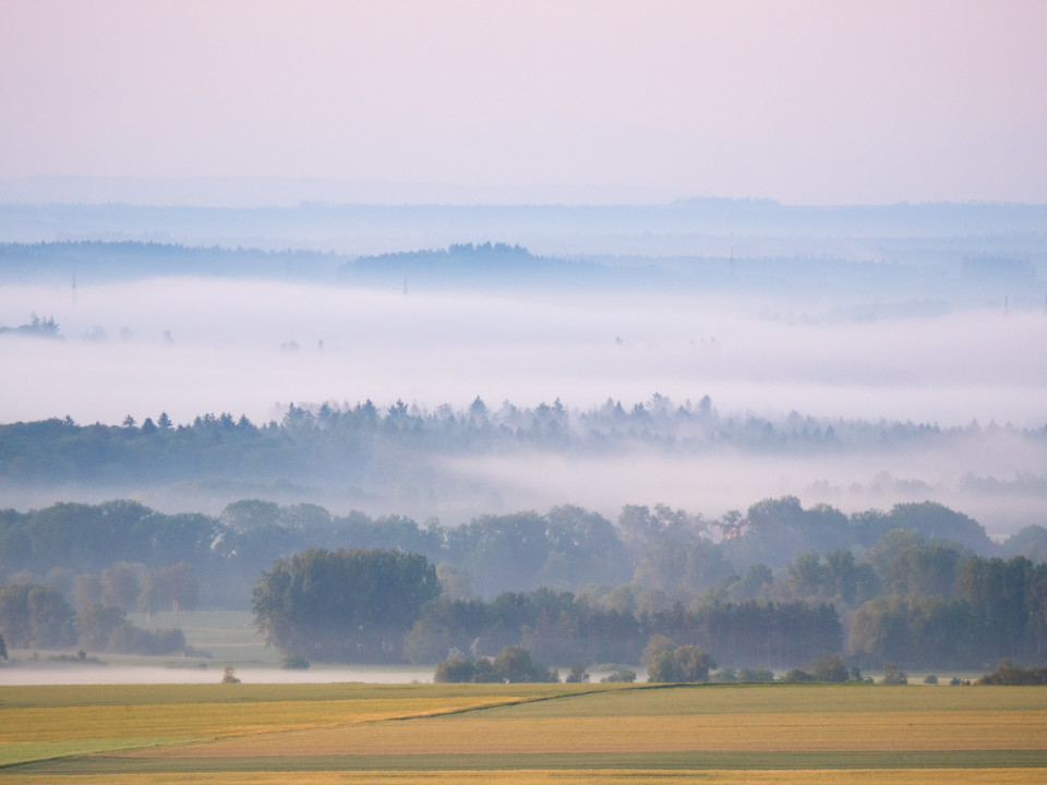 Donautal im Nebel vom Hochsträß aus