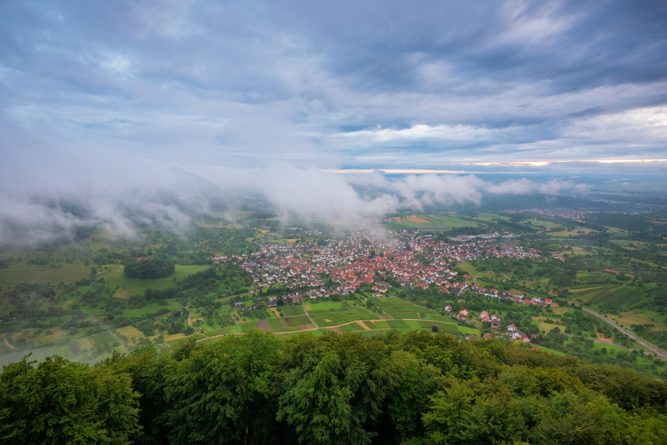 Aussicht vom Beurener Fels nach Gewitter