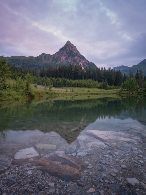 Blick zur Riedingspitze vom Schlierersee