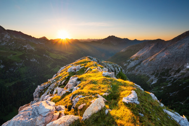 Sonnenaufgang auf der Riedingspitze