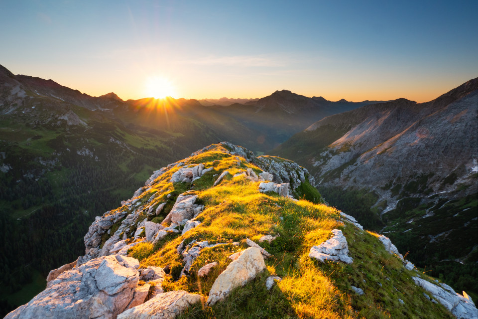 Sonnenaufgang auf der Riedingspitze