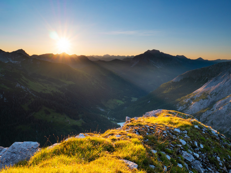 Sonnenaufgang auf der Riedingspitze