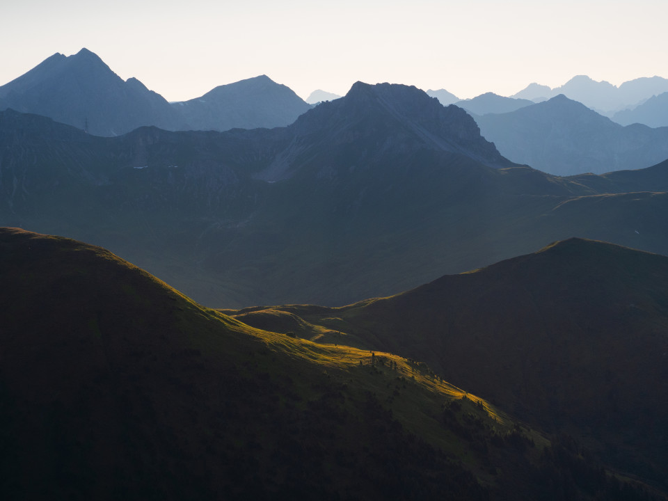 Blick über das Riedingtal von der Riedingspitze