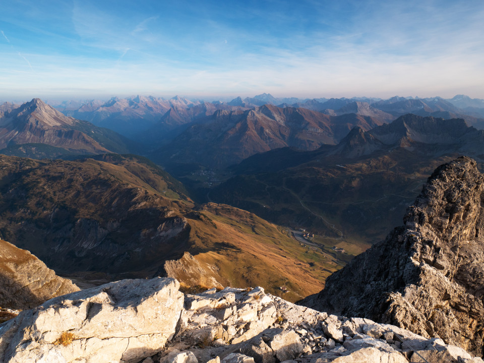 Blick vom Großen Widderstein über Warth