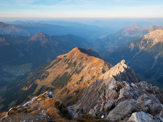 Blick vom Großen Widderstein über das Kleinwalsertal