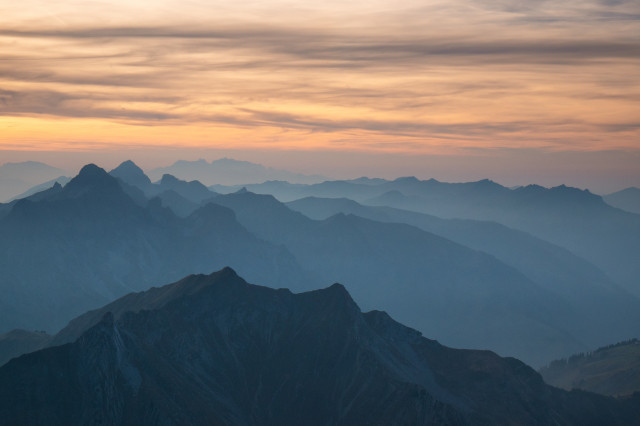 Großer Widderstein, Aussicht vom südwestlichen Nebengipfel