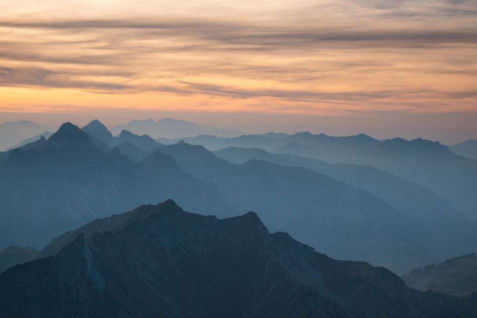 Großer Widderstein, Aussicht vom südwestlichen Nebengipfel