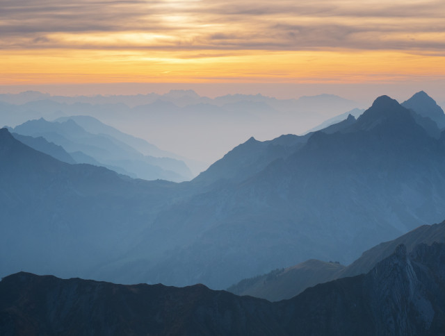 Großer Widderstein, Aussicht vom südwestlichen Nebengipfel