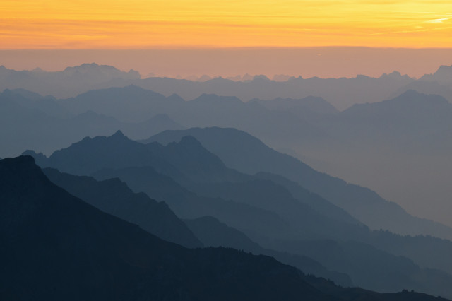 Großer Widderstein, Aussicht vom südwestlichen Nebengipfel