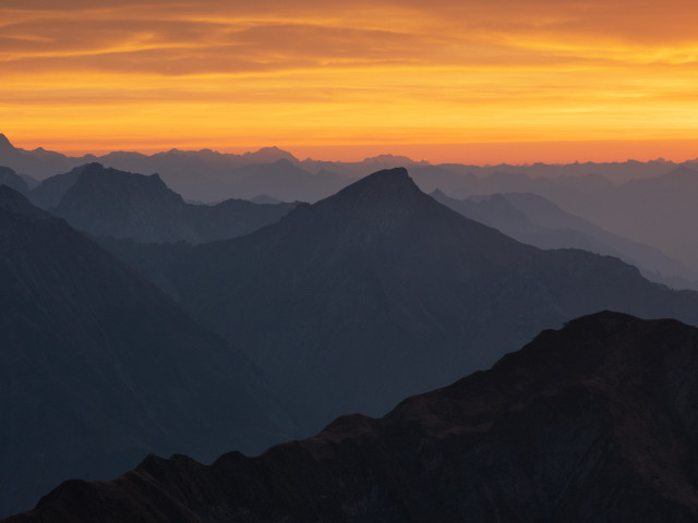 Abendrot unter dem Großen Widderstein