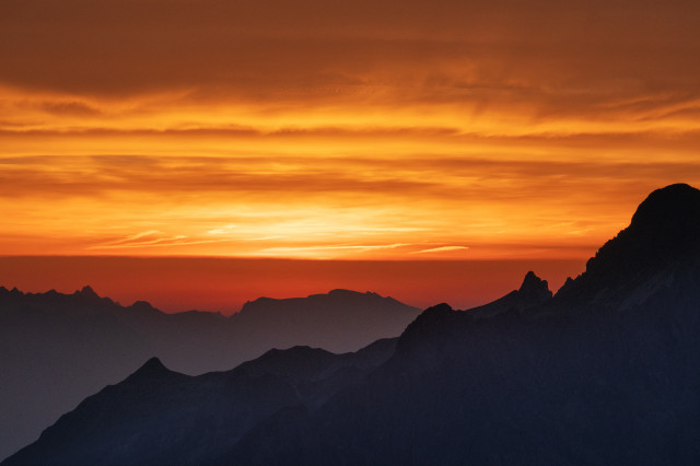 Abendrot unter dem Großen Widderstein