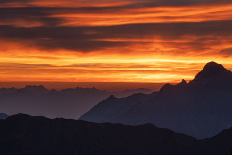 Abendrot unter dem Großen Widderstein