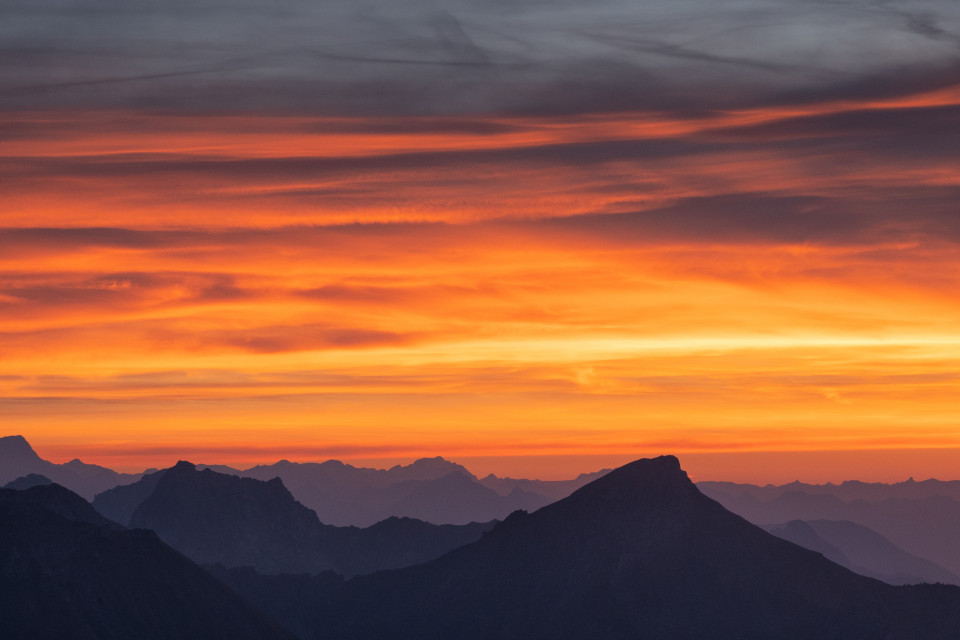 Abendrot unter dem Großen Widderstein