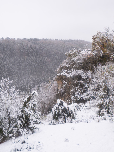 Erster Schnee im Kleinen Lautertal