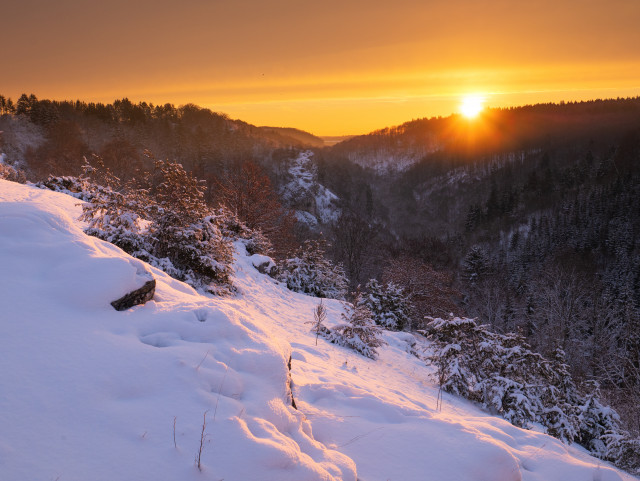 Sonnenaufgang über dem Kleinen Lautertal