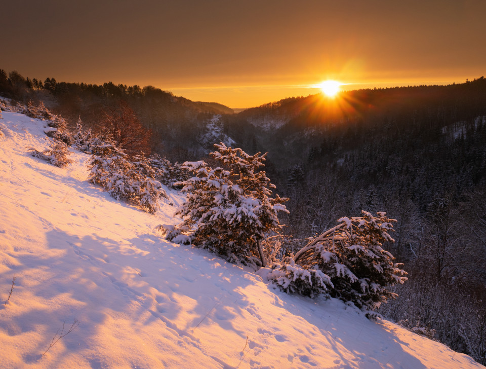 Sonnenaufgang über dem Kleinen Lautertal