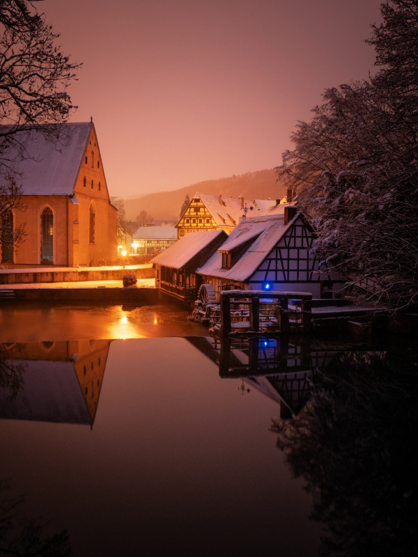 Winternacht in Blaubeuren