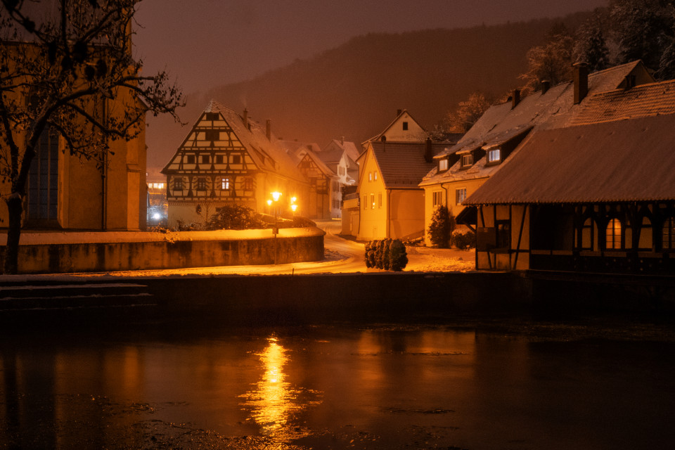 Winternacht in Blaubeuren