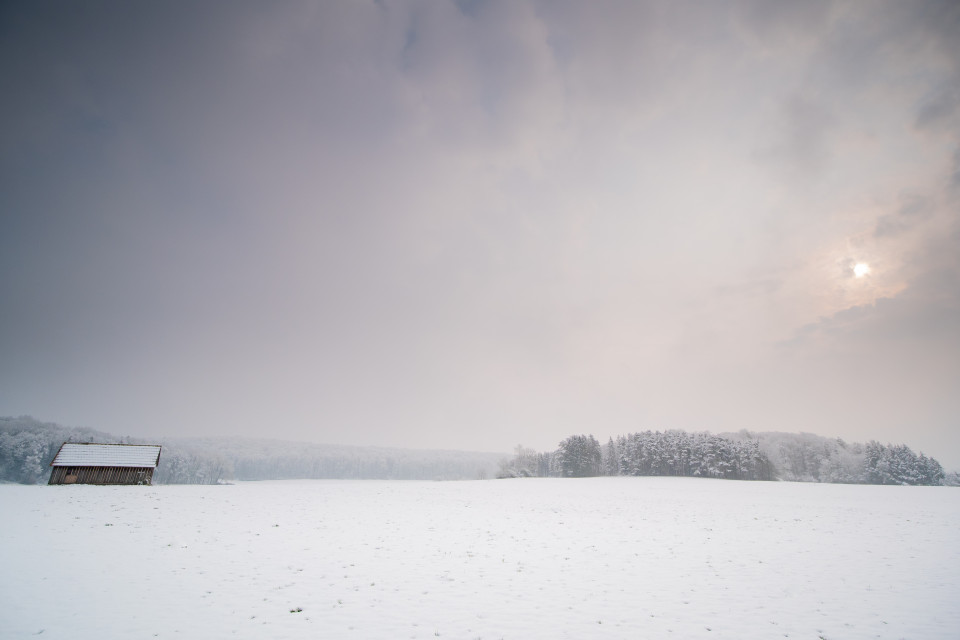 Neuschnee im April auf der Albhochfläche