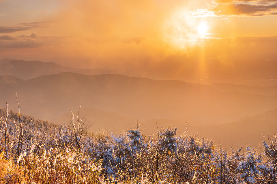 Abendstimmung nach dem ersten Schnee auf der Hornisgrinde