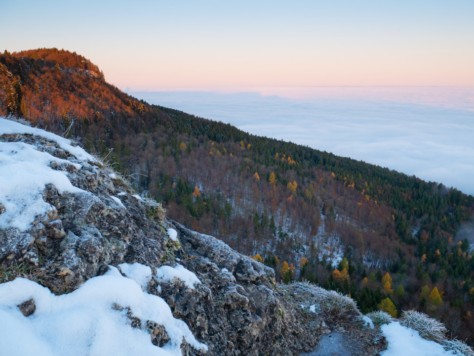 Aussicht vom Lochenstein bei Inversionswetterlage