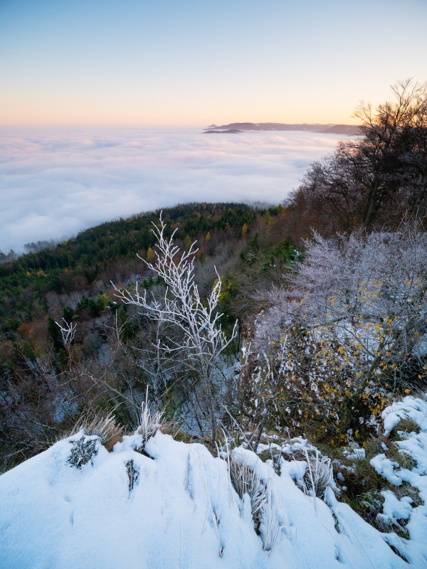 Aussicht vom Lochenstein bei Inversionswetterlage