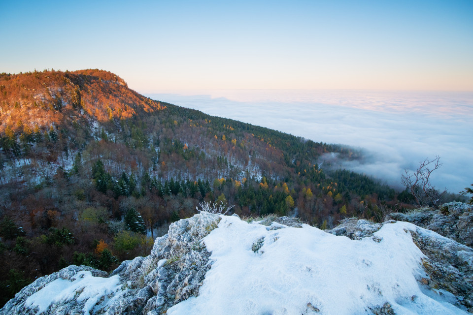 Aussicht vom Lochenstein bei Inversionswetterlage