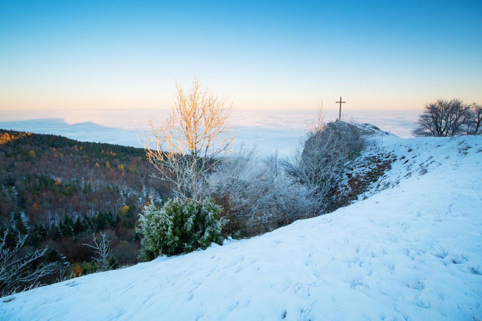 Aussicht vom Lochenstein bei Inversionswetterlage