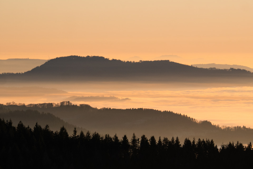 Aussicht vom Omerskopf bei Inversionswetterlage