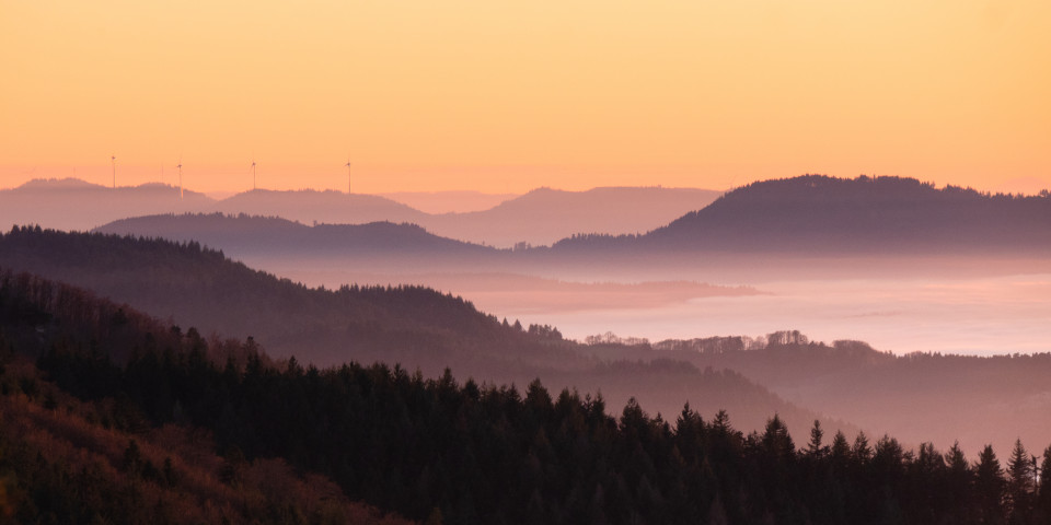 Aussicht vom Omerskopf bei Inversionswetterlage