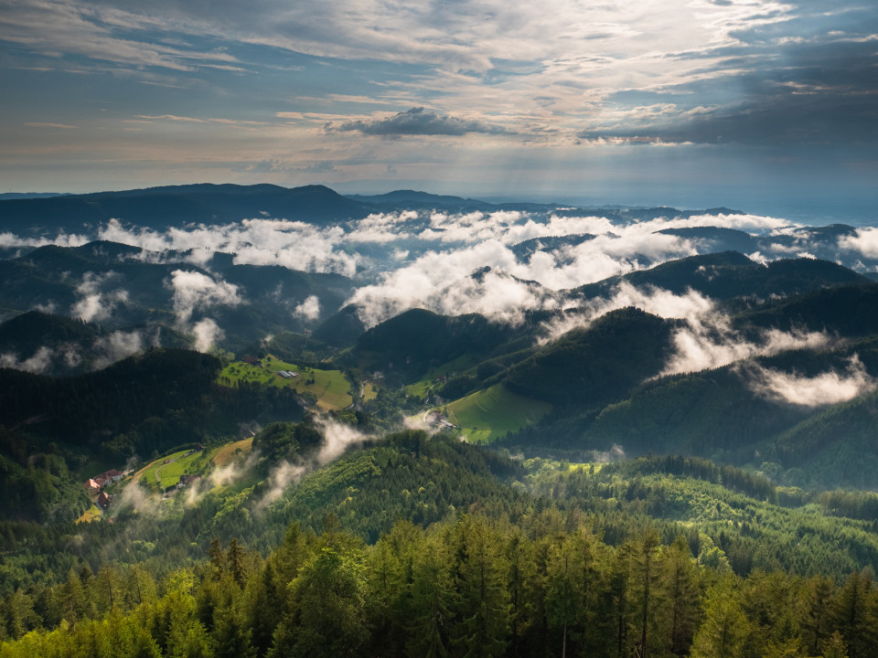 Schwarzwaldlandschaft nach einer Gewitterfront