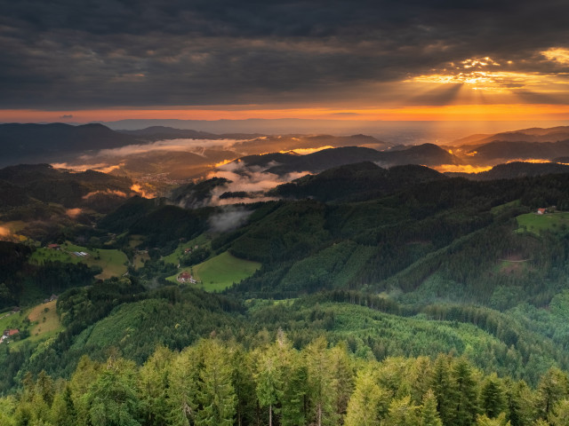 Sonnenuntergang auf dem Buchkopfturm