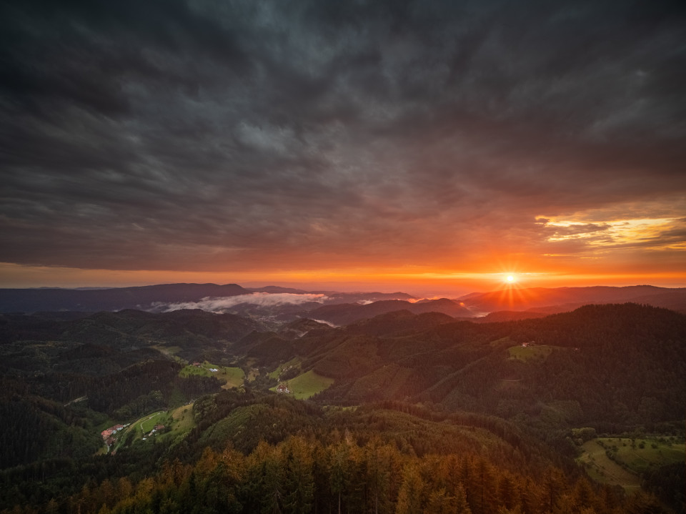 Sonnenuntergang auf dem Buchkopfturm