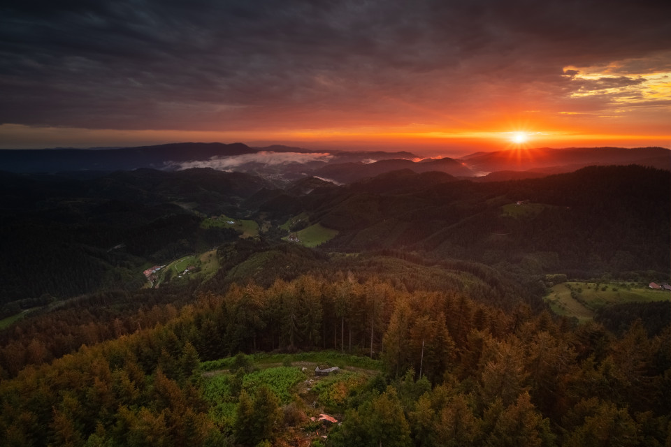 Sonnenuntergang auf dem Buchkopfturm