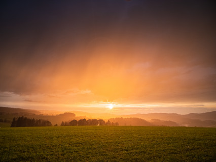 Sonnenuntergang im Regen