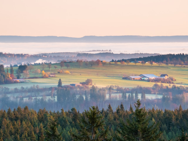 Fernsicht über Löffingen zur Schwäbischen Alb