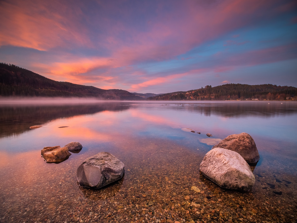 Morgenrot am Titisee