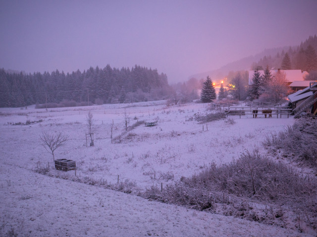 Hinterzarten-Winterhalde im ersten Schnee