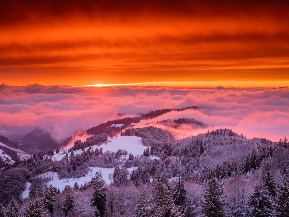 Winterliche Abendstimmung am Schauinsland