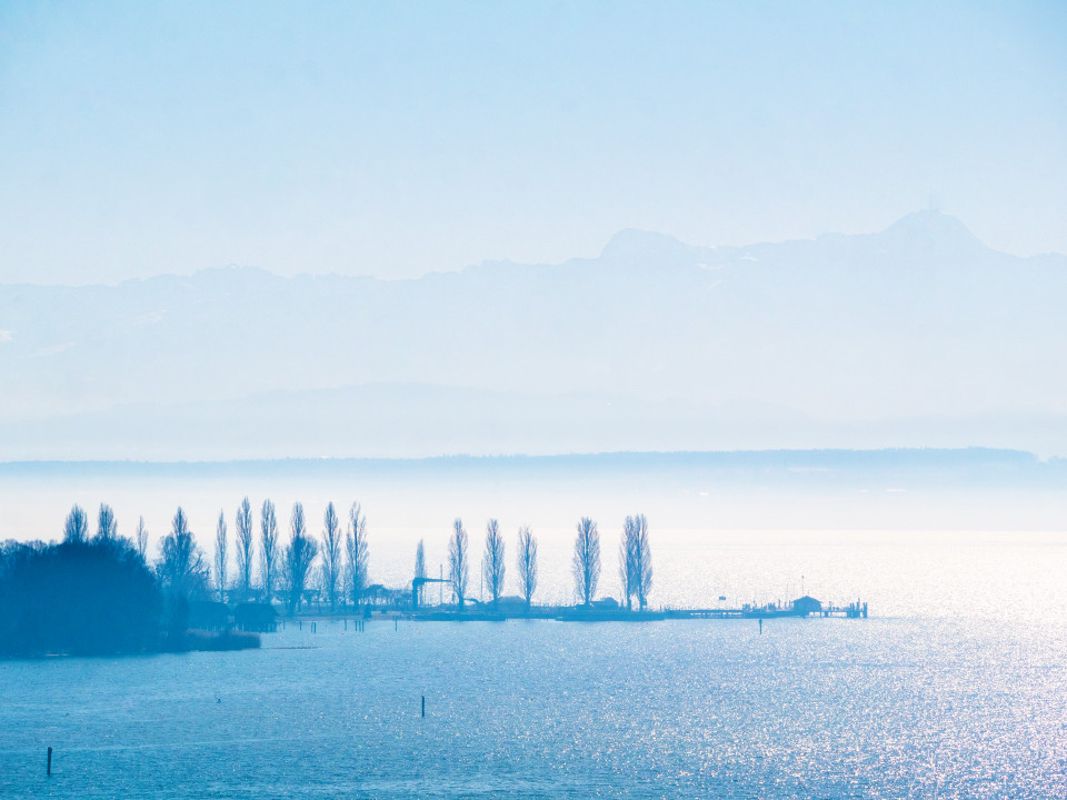 Blick auf Bodensee und Alpen