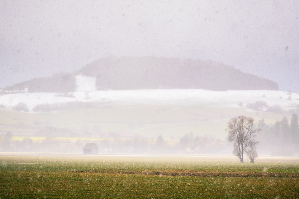 Schneefall vor dem Fürstenberg