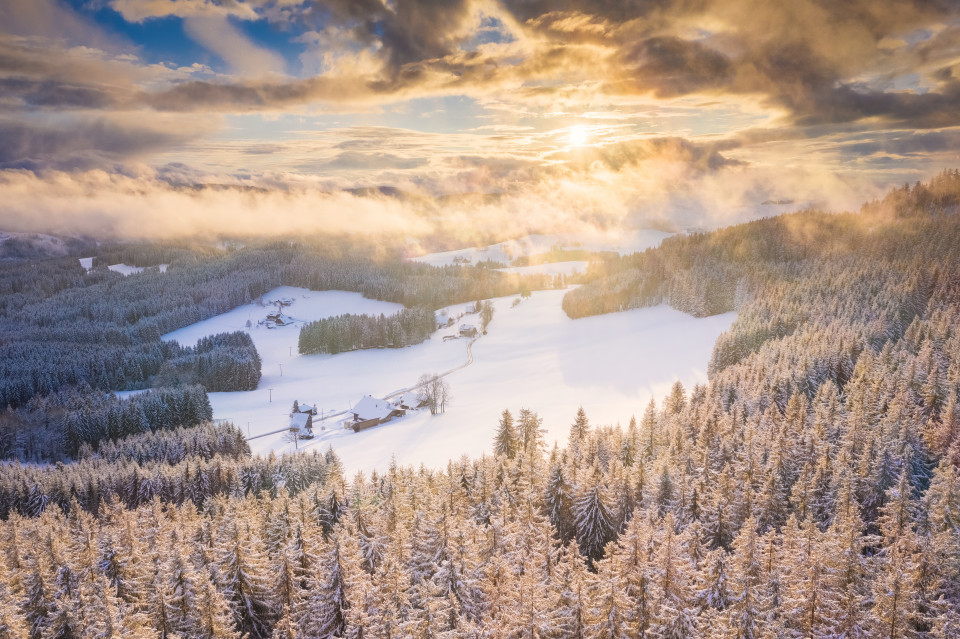 Winterabend bei Breitnau