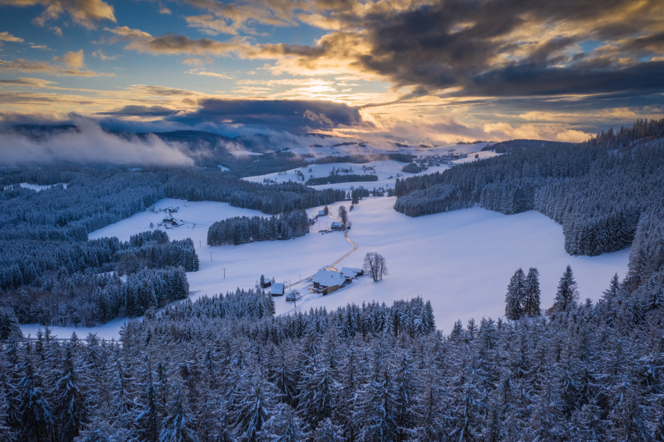 Winterabend bei Breitnau