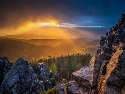 Regen und Abendsonne