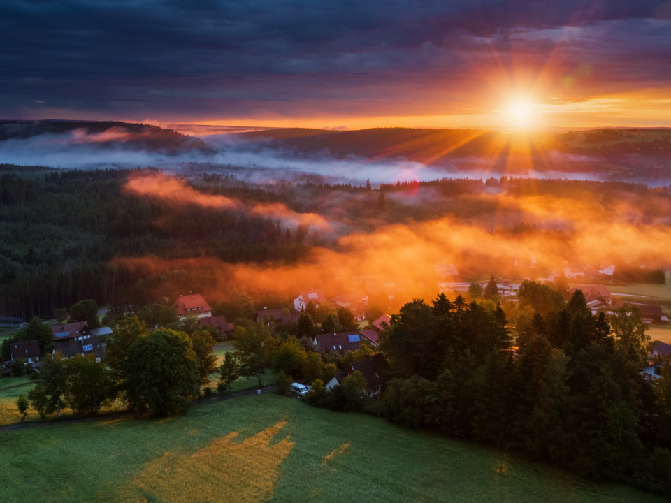 Sonnenaufgang über Holzschlag und der Wutachschlucht