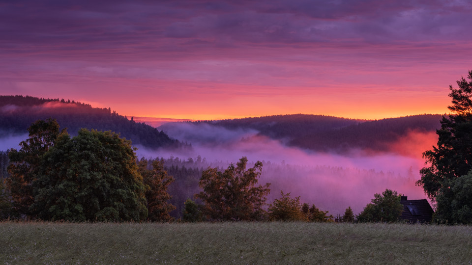 Sonnenaufgang über Holzschlag und der Wutachschlucht