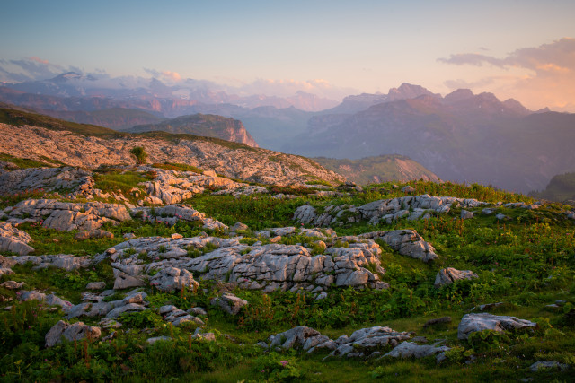 Karstlandschaft am Hang der Silberen