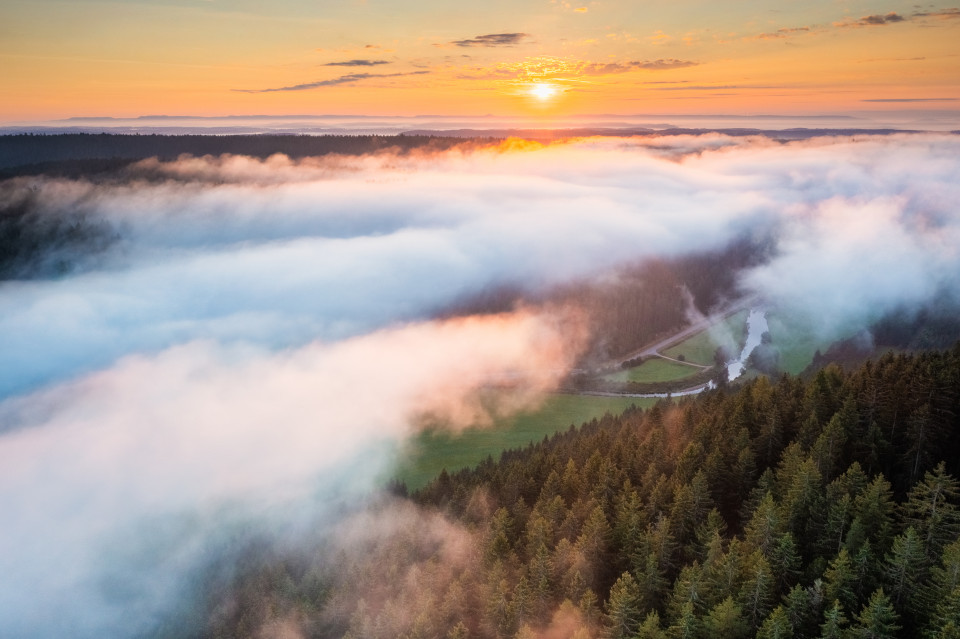 Sonnenaufgang über dem Bregtal