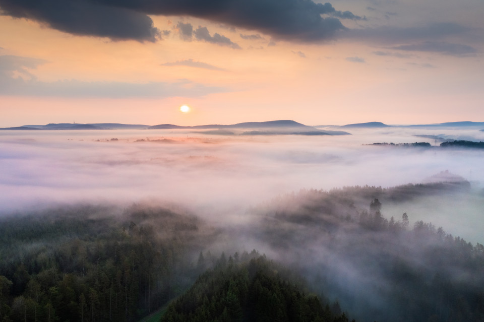 Frühnebel über Gauchachschlucht und Baar