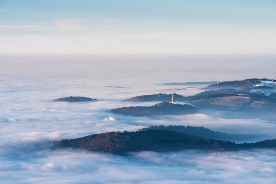 Nebelmeer über Freiamt vom Kandel aus gesehen